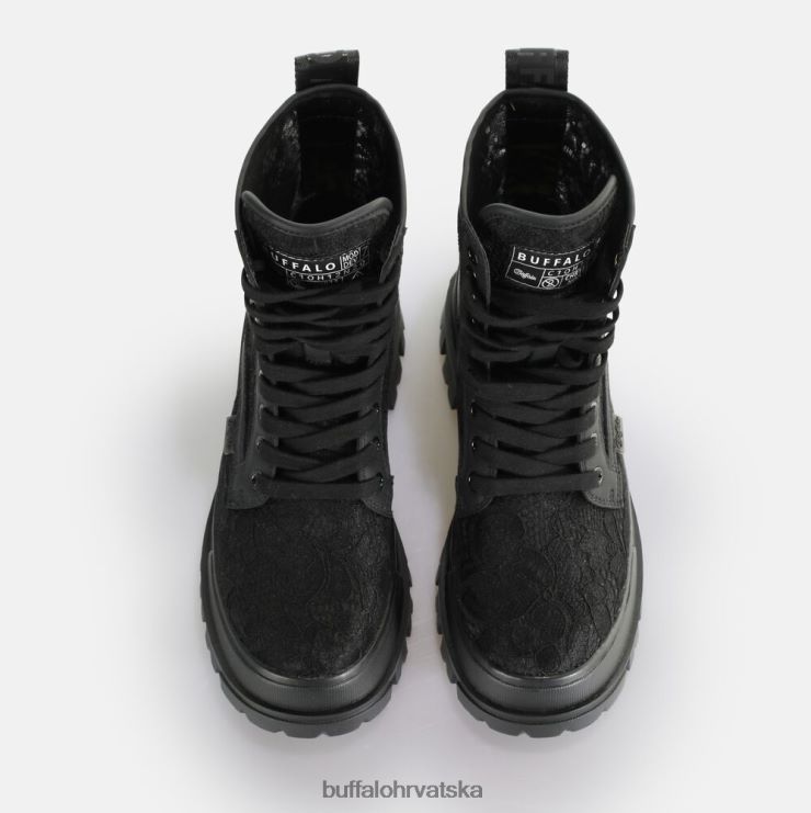 crno Buffalo aspha lace up hi ankle-boot vegan |čizme TDD6T431